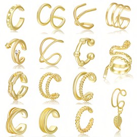 15 Pieces Rings Women Gold Adjustable Rings Set Gold-Plated Thumb Ring Finger Ring Simple Band Ring Stackable Open Rings Women's Gold Silver Ring for Women Girls Ring Set Gold