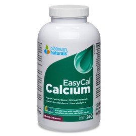 Platinum Naturals Platinum Naturals EasyCal Extra Strength, 240 Softgels - No Vitamin K - Advanced Bone Support with High Absorption Calcium, Magnesium & Vitamin D3 - Omega 3 Enriched for Optimal Bone & Teeth Health