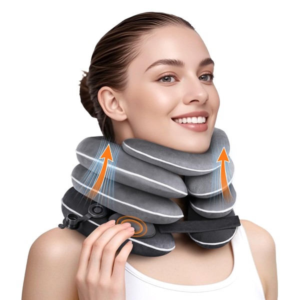 Built-in Inflatable Neck Stretcher, Cervical Traction Device with High-Front &