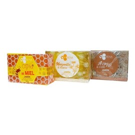 Set 3 Jabones Artesanales Exfoliantes Cafe con Arroz, Miel y Manzanilla con Avena Bena                                                                