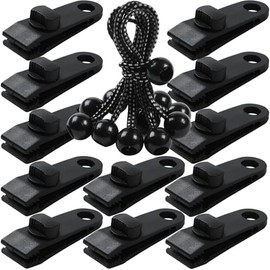 Tarp Clips Heavy Duty Lock Grip, Borogo 24 Pack Tarp Clamps Heavy Duty, Shark Tent Fastener Clips Holder, Pool Awning Cover Bungee Cord Clip
