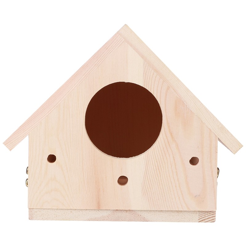 Outdoor Innovative Wooden Bird House Birds Nesting Breeding Cage Ornament