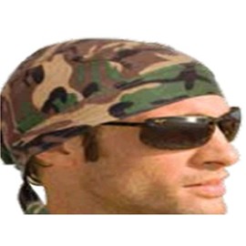 Camo Skull Cap Woodland Camouflage SWEATBAND Bikers Cap Head Wrap Durag