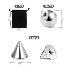 40 Pieces Of Piercing Balls, 1 Piece Of Storage Bag, Piercing Balls, Stainless Steel Piercing Balls, Piercing Awls, Jewelry Accessories