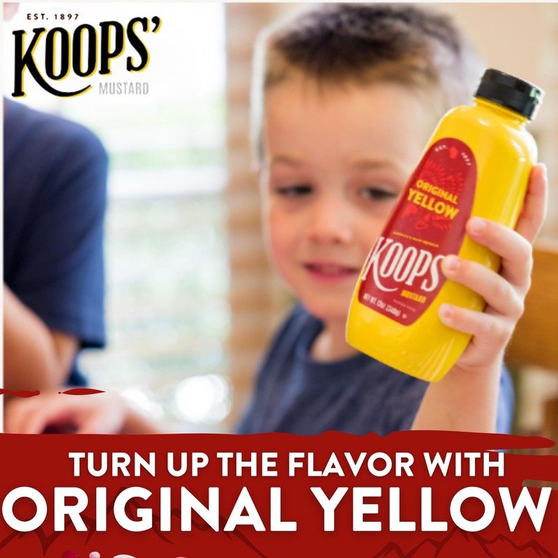 Koops' Original Yellow Mustard – Gourmet Mustard, Gluten-Free, Kosher, Made