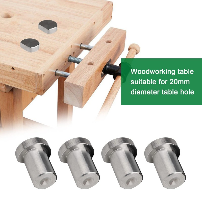 Pack of 4 Bench Dog Bench Hooks 20 mm, Aluminium