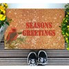 SILYHEART Seasons Greeting Coir Doormat Winter Mistletoe Bird Nut Rug