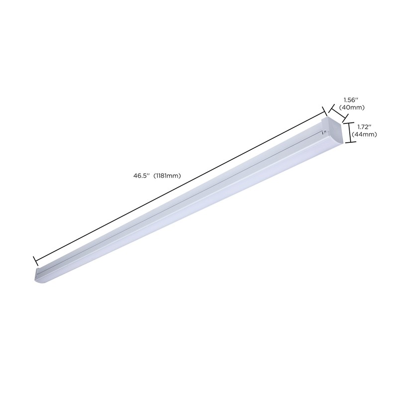 Satco 65-1224 4-Foot LED Strip Light, 30W, CCT Selectable (2700K-5000K),