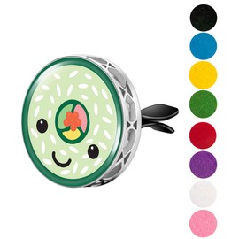 Wild Essentials Enamel Finish Sushi Roll Aromatherapy Car Air Freshener Essential Oil Car Vent Diffuser With Vent Clip and 8 Color Refill Pads