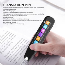 Language Translator Pen, Pen Scanner, Text to Speech Digital Pen Reader, 131 Language Voice Translator Device, AI Dictionary Reading Pen for Dyslexia Travel Business Learning