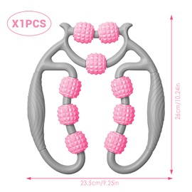 HYran Massage Roller, Massage Roller Legs, Massage Roller with Handle Leg, Massage Roller (Grey Pink)