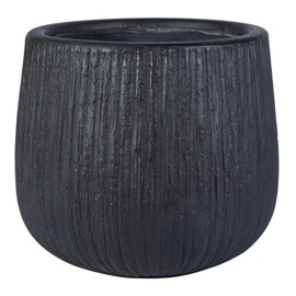 SAFAVIEH Outdoor - Francia Black Concrete Ficonstone Planter Pot with Drainage Hole, Frost Resistant Garden Planter for Patio, Deck, Indoor Outdoor Use, 15.7" W x 15.7" D x 14" H (PAT1523A)