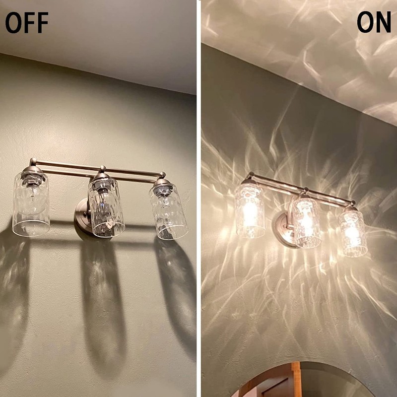 Anmire 3 Pack Clear Water Ripple Glass Shade, Cylinder Light