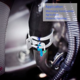 M METERXITY Pack of 10 Spring Pipe Clamp - Industrial Steel Band Clamp Fuel Line (22 mm Black)