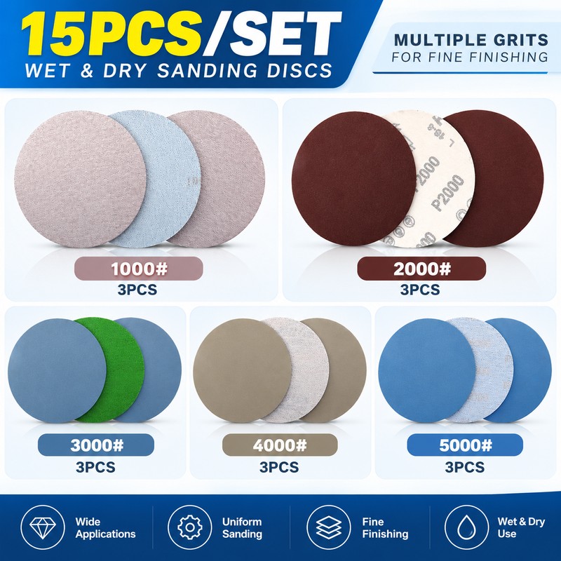5 Inch Wet Dry Sanding Discs for Fine Finishing –