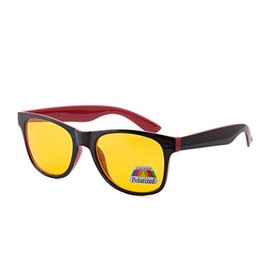 morefaz Unixex Night Driving Glasses for Driving Polarised Night Glasses TM, Red Black Polarized