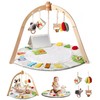 Macabaka Wooden Baby Play Gym & Tummy Time Playmat –