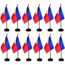 12 Pack Philippines Desk Flags Set Filipino Small Mini Table Office Miniature Desktop Flag Home Office Decoration
