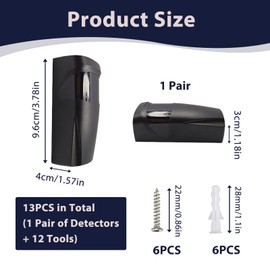 Gate Photocell Sensor, Pair of Universal Infrared Photocells for Outdoor Gates, 12V/24V AC/DC, 180° Adjustable, for Garage Doors, Automatic Gates, IP55 Rated, Long Detection Range, Easy Installation