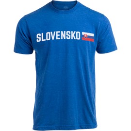 Ann Arbor T-shirt Co. Slovakia - Slovensko Tee Shirt | Slovakian Pride Bratislava T-Shirt for Men Women - (Adult,L) Royal Blue