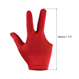 PATIKIL 3 Fingers Pool Gloves, 3 Pack Billiard Gloves Left & Right Hand Show Gloves Pool Cue Glove for Shooter Carom Pool Snooker Cue Sport, Red