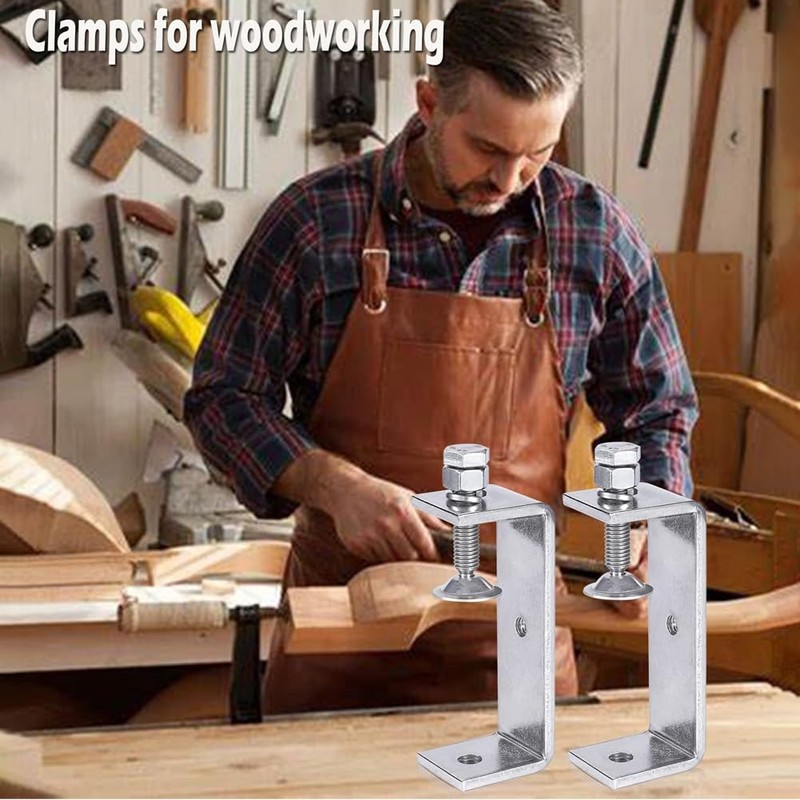 Nudiuhis Metal C Clamp Woodworking C Clamp with Wide Jaw