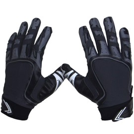 Pure Athlete Football Receiver Gloves – Elite-Stick Silicone Gripping Technology – Adult Sizes (Black, Small)