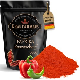 Krautschmaus Peppers Rose Hot 200 g, Pepper Powder Sharp, Ground Pepper, Pepper Spice without Additives