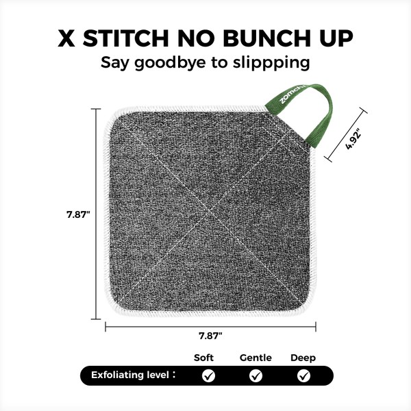 ZOMCHI ZOMCHI 2 Count Wash Cloths, Exfoliating Washcloth with Dual