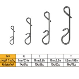 Alwonder 50 x Knotless Connectors Fishing Size, Knotless Line Connectors, Fishing Accessories, No Knot Connector, Knot Ties, Fishing Swivels, Fishing Accessories, Connector without Knots XL