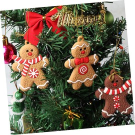 Ciieeo Pcs Christmas Gingerbread Man Hanging Holiday Gingerbread Ornaments Cookie Christmas Ornaments Clay Figurine Ornaments Xmas Tree Ornament Decoration PVC Soft Glue
