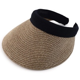 Armycrew Braided 4 Inch Toyo Brim Clip On Visor with Sweatband - Khaki Black