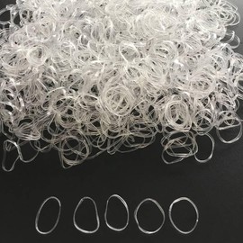Mini Elastic Hair Bands, 1000 Pieces, Rubber Bands for Hair Styling (Clear)