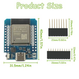 EPLZON Pack of 3 ESP32 Mini Development Board ESP32 NodeMCU WiFi Bluetooth Module Development Board CH9102F Compatible with Arduino, Type-C Interface
