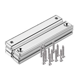 Kspowwin Super Strong Magnetic Hook SN60 Magnet, 75.0 lbs (34 kg), Length 2.4 x 0.5 x 0.2 inches (60 x 13.5 x 5 mm), Set of 6, Includes Hole Screws, Strong Magnets, Compatible with Non-Magnetic Wood Boards, For Kitchen, Office, Work, Bathroom, Outdoor, W