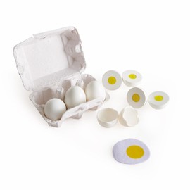 Hape Cartone delle Uova | 3 Uova Sode con Guscio e 3 Uova Fritte