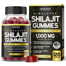 Shilajit Gummies (Pure Himalayan Shilajit for Men & Women Gold Grade with 85+ Trace Minerals with Fulvic Acid) - Energy & Immunity Support - Third Party Tested, Vegan Safe - (120 Gummies)