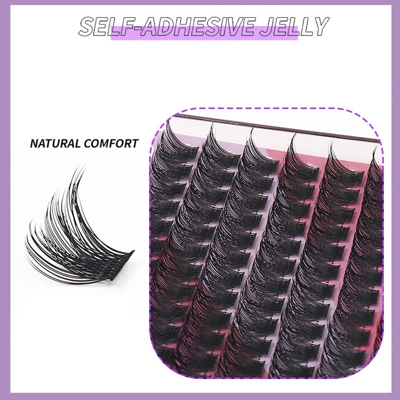 84 Clusters 14mm False Eyelashes D Curly Dense Hair DIY