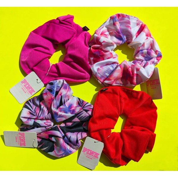 Victoria's Secret PINK Hair Scrunchies Beauty Bundle - Lot of