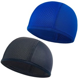 XENQITO 2 Sets of Skull Cap Running Hat Cycling Hat Bicycle Base Hat Thin Summer Moisture Wicking Breathable Inner Lining Skull Hat for Men Women Jogging Running Hat, multicoloured