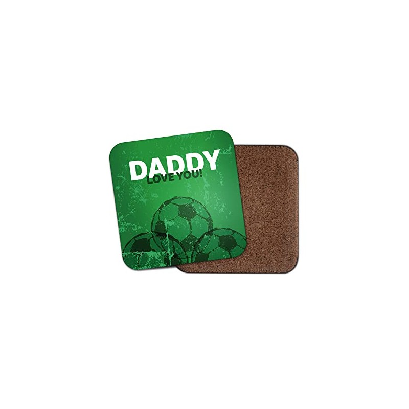 1 x Daddy Football Fan Coaster - Love You Green