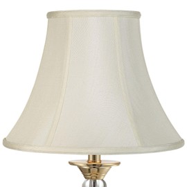 Creme Large Bell Lamp Shade 7" Top x 14" Bottom x 11" Slant x 10.5" High (Spider) Replacement with Harp and Finial - Springcrest