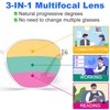 VISOONE Lightweight Progressive Multifocal Anti-Fog Reading Glasses TR90 with Blue