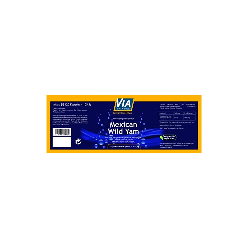Mexican Wild Yam, 750 mg, 120 Capsules No Extract Offer