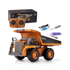 YIGONG Construction Vehicle, Dump Truck, 1:24 9CH Radio Controlled Dump Truck, Toy for Adults and Children, Sound Effects, Technical Standards Certified