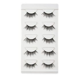 Vivis Half False Lashes 3D Faux Mink Corner Eyelashes Natural Fake Eye Fluffy Cross Reusable Makeup Extension 5 Pairs - 301