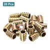 uxcell 20Pcs Hex Threaded Inserts, M8-1.25x20 Zinc Alloy Hex-Flush Thread