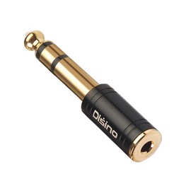 Disino 1/4" to 3.5mm Stereo Headphones Adapter, New Upgrade Gold-Plated Pure Copper Mini Jack 1/8'' Female to 1/4'' Male Jack Plug Stereo Adapter for Headphone, Amp Adapte, Black - 1 Pack