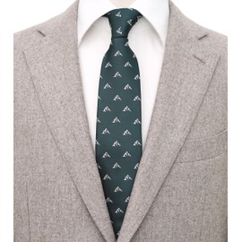 ZENXUS Green Tie for Men, Designer Necktie Sign of Mountains