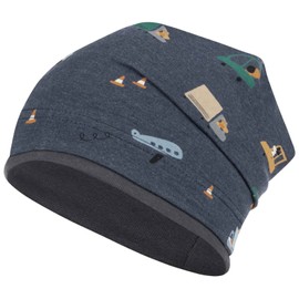 Smarilla Boys' Hat Transition Hat Beanie Vehicles Spring Autumn Cotton, Vehicles - dark blue